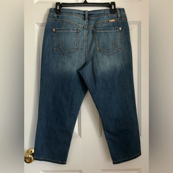 WOMEN'S JEANS DEMIN SKINNY LEG REGULAR FIT CROP SIZE 10P INC DEMIN 5 POCKETS - Picture 4 of 11